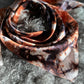 “Rust & Black Marbled” -Charmeuse Silk Wild Rag