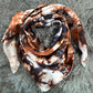 “Rust & Black Marbled” -Charmeuse Silk Wild Rag