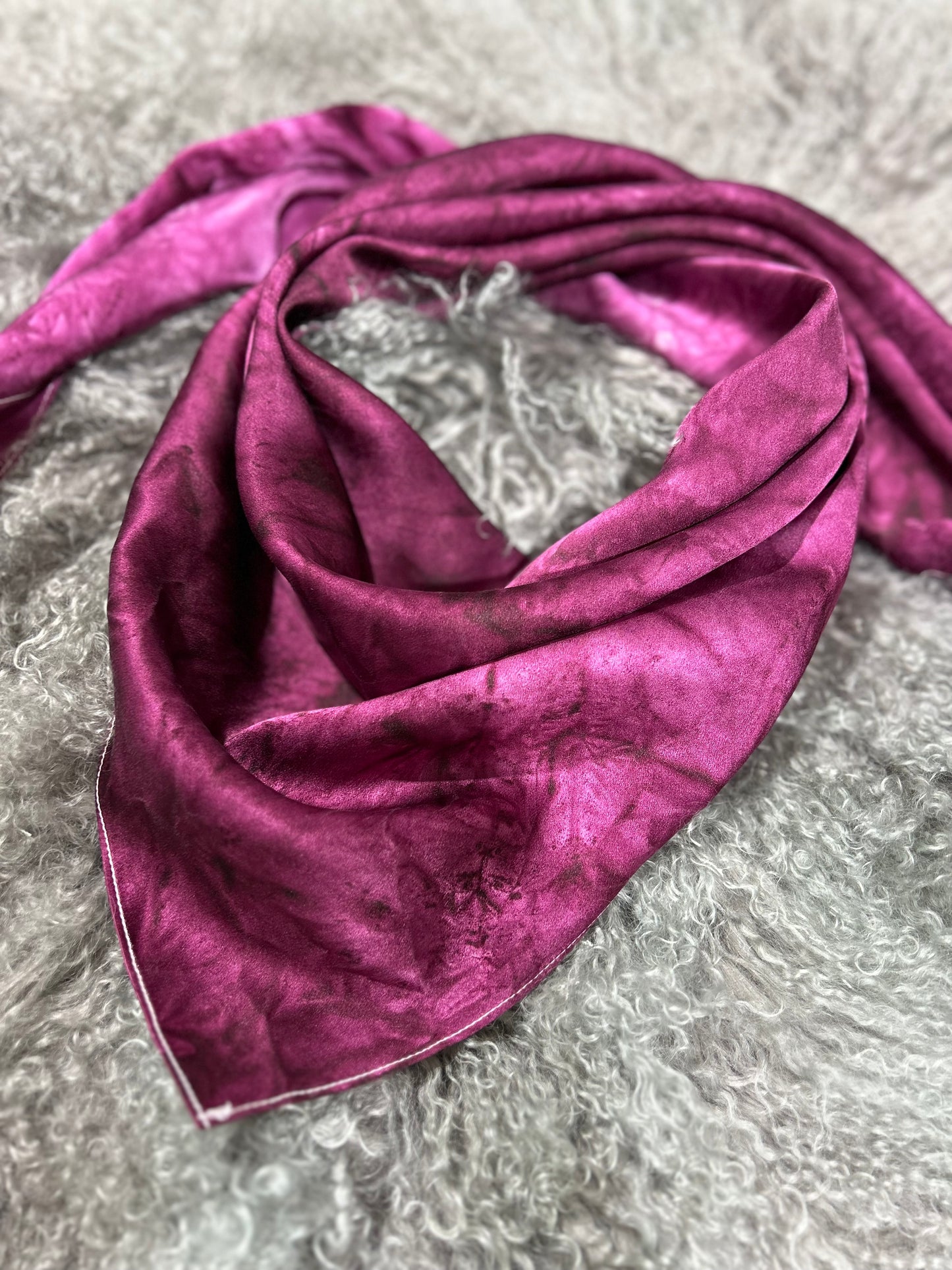 “Mulberry- Tonal”- Charmeuse Silk Wild Rag