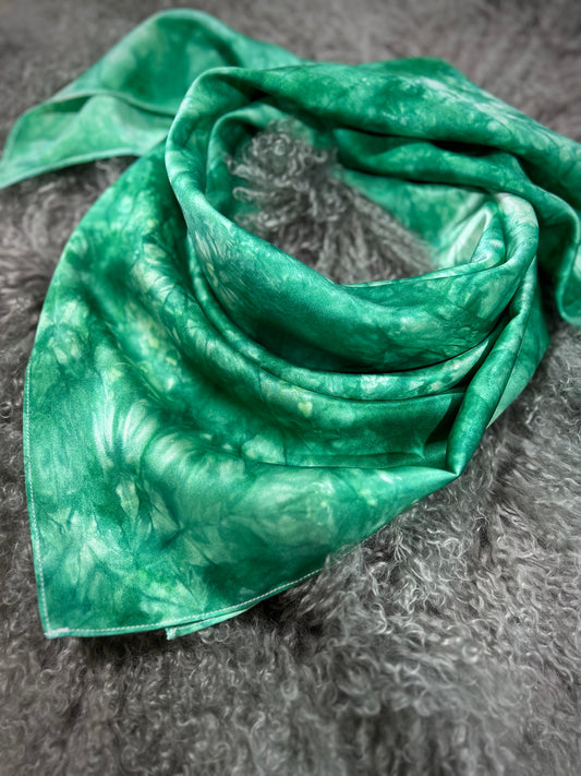 “Luck of the Irish- Tonal”- Charmeuse Silk Wild Rag