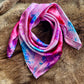 "Brighter Days"- 100% Charmeuse Silk Wild Rag | Pink, Purple, & Blue Scarf