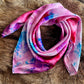 "Brighter Days"- 100% Charmeuse Silk Wild Rag | Pink, Purple, & Blue Scarf